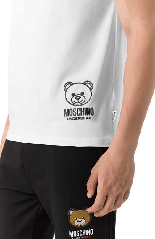 Хлопковая футболка Moschino A0703/4406 Белый  A0703/4406 Фото 5