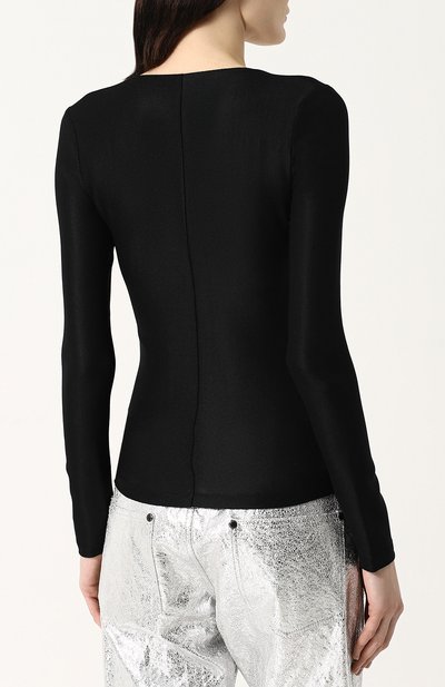 Однотонный приталенный топ из смеси вискозы и шерсти TOM FORD, арт. TSJ265-FAX293, фото 4