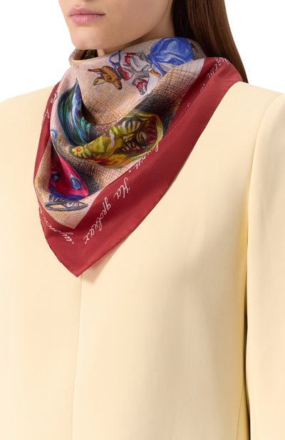 Шелковая шаль новогодние игрушки GOURJI, арт. 91145437/6251108, фото 2