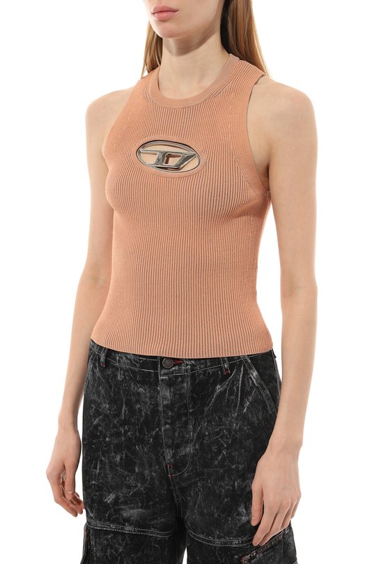 Топ из вискозы Diesel A09621/0DLAX Бежевый  A09621/0DLAX Фото 3