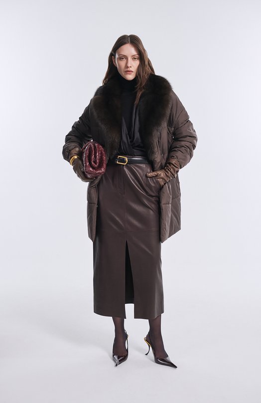 Кожаные туфли Apolline 85 Saint Laurent 852535/1TVAN Коричневый  852535/1TVAN Фото 7