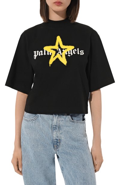 Хлопковая футболка PALM ANGELS, арт. PWAA020C99JER0151018, фото 3