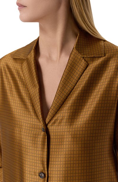 Атласная рубашка KITON бронзового цвета по цене 245500 руб., арт. D61406K0584I, фото 5 Атласная рубашка KITON, арт. D61406K0584I, фото 5