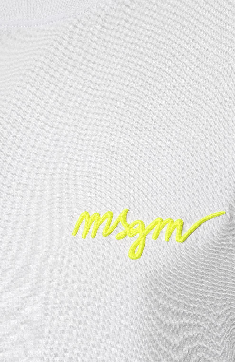 Хлопковая футболка MSGM белого цвета по цене 12800 руб., арт. 3241MDM540 227298, фото 5 Хлопковая футболка MSGM, арт. 3241MDM540 227298, фото 5