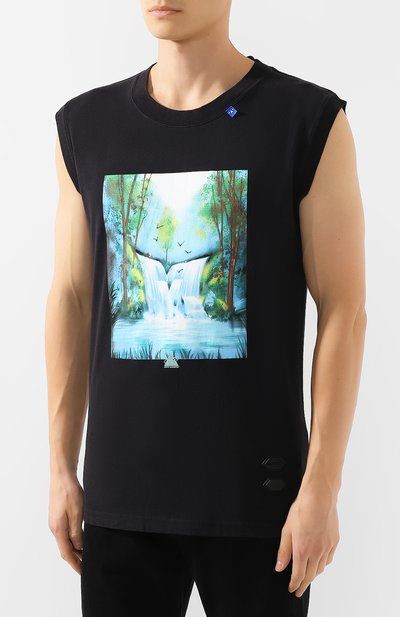 Хлопковая майка OFF-WHITE, арт. 0MAC006E191850151088, фото 3