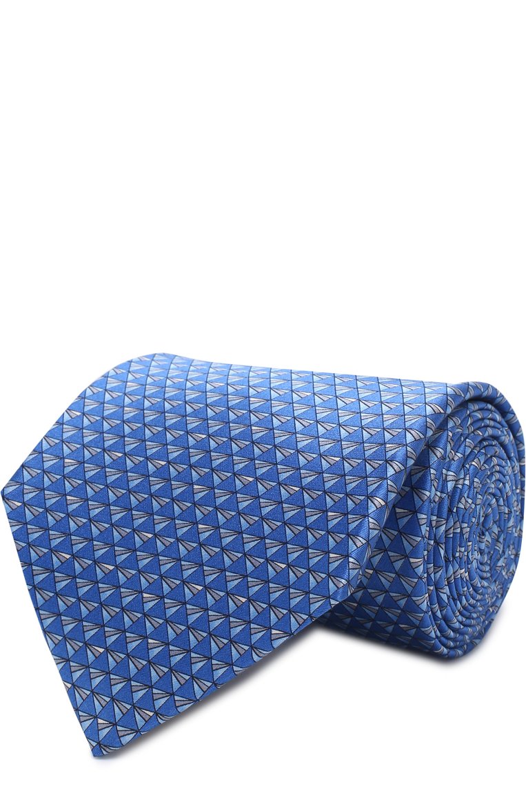 Мужской комплект из галстука и платка LANVIN синего цвета, арт. 4010/TIE SET | Фото 1 (Материал: Шелк, Текстиль; Нос: Не проставлено)