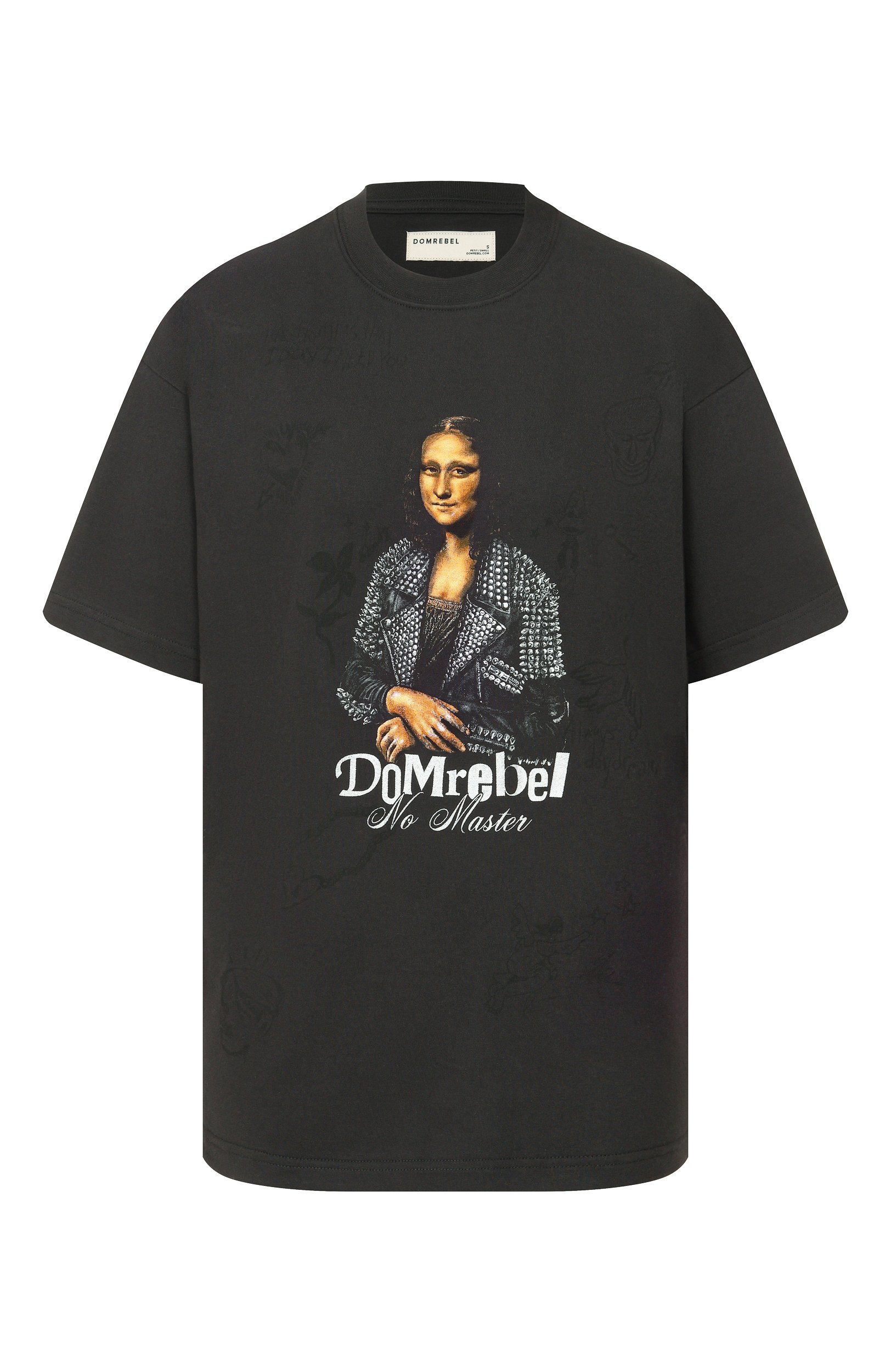 Хлопковая футболка DOMREBEL черного цвета по цене 22100 руб., арт. SHE IS HER/T-SHIRT, фото 1 Хлопковая футболка DOMREBEL, арт. SHE IS HER/T-SHIRT, фото 1