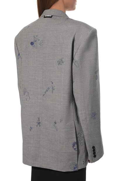 Шерстяной жакет VETEMENTS серого цвета по цене 265000 руб., арт. UE52JA300G 1212/W, фото 4 Шерстяной жакет VETEMENTS, арт. UE52JA300G 1212/W, фото 4
