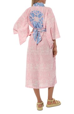 Женское хлопковое кимоно KLEED LOUNGEWEAR светло-розового цвета, арт. DEM0ISELLE LIGHT PINK KIM0N0 | Фото 4 (Случай: Повседневный; Длина (для топов): Удлиненные; Материал сплава: Проставлено; Материал внешний: Хлопок; Драгоценные камни: Проставлено; Рукава: 3/4; Стили: Романтичный; Женское Кросс-КТ: Платье-одежда)