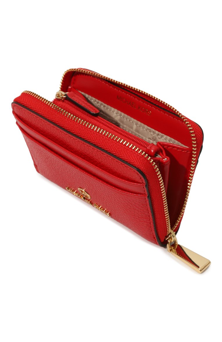 Женский кожаный футляр для кредитных карт MICHAEL MICHAEL KORS красного цвета, арт. 34S1GT9Z1L | Фото 3 (Материал: Натуральная кожа; Нос: Не проставлено)