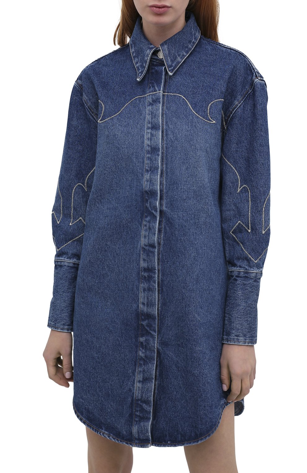 Джинсовое платье OFF-WHITE синего цвета по цене 98950 руб., арт. 0WYM008F20DEN0014545, фото 3 Джинсовое платье OFF-WHITE, арт. 0WYM008F20DEN0014545, фото 3