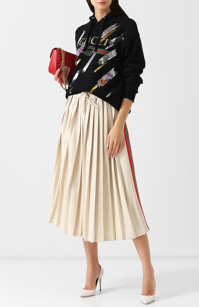 Хлопковый пуловер с капюшоном и декоративной отделкой GUCCI, арт. 469251/X9Y51, фото 2