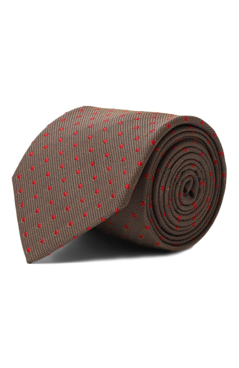 Мужской шелковый галстук BROUBACK коричневого цвета, арт. TIE 8CM/SS24 | Фото 1 (Материал: Текстиль, Шелк; Материал сплава: Проставлено; Нос: Не проставлено; Принт: С принтом)