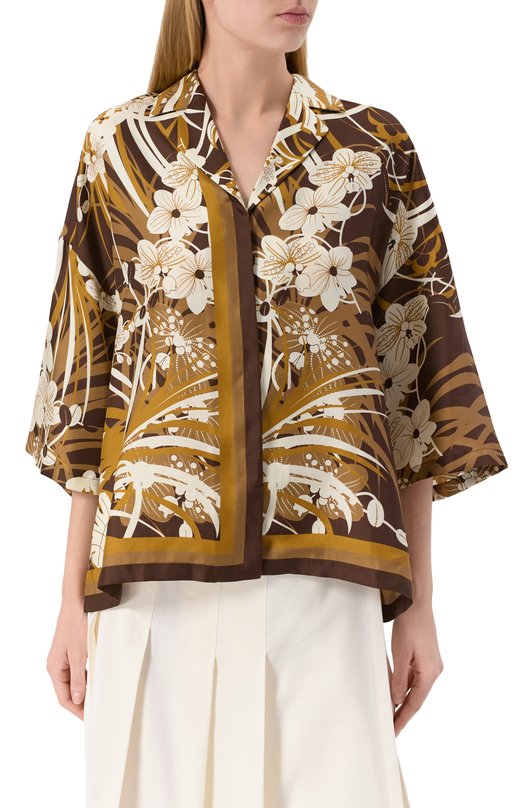 Шелковая блузка Max Mara Studio DARSENA Коричневый  DARSENA Фото 3