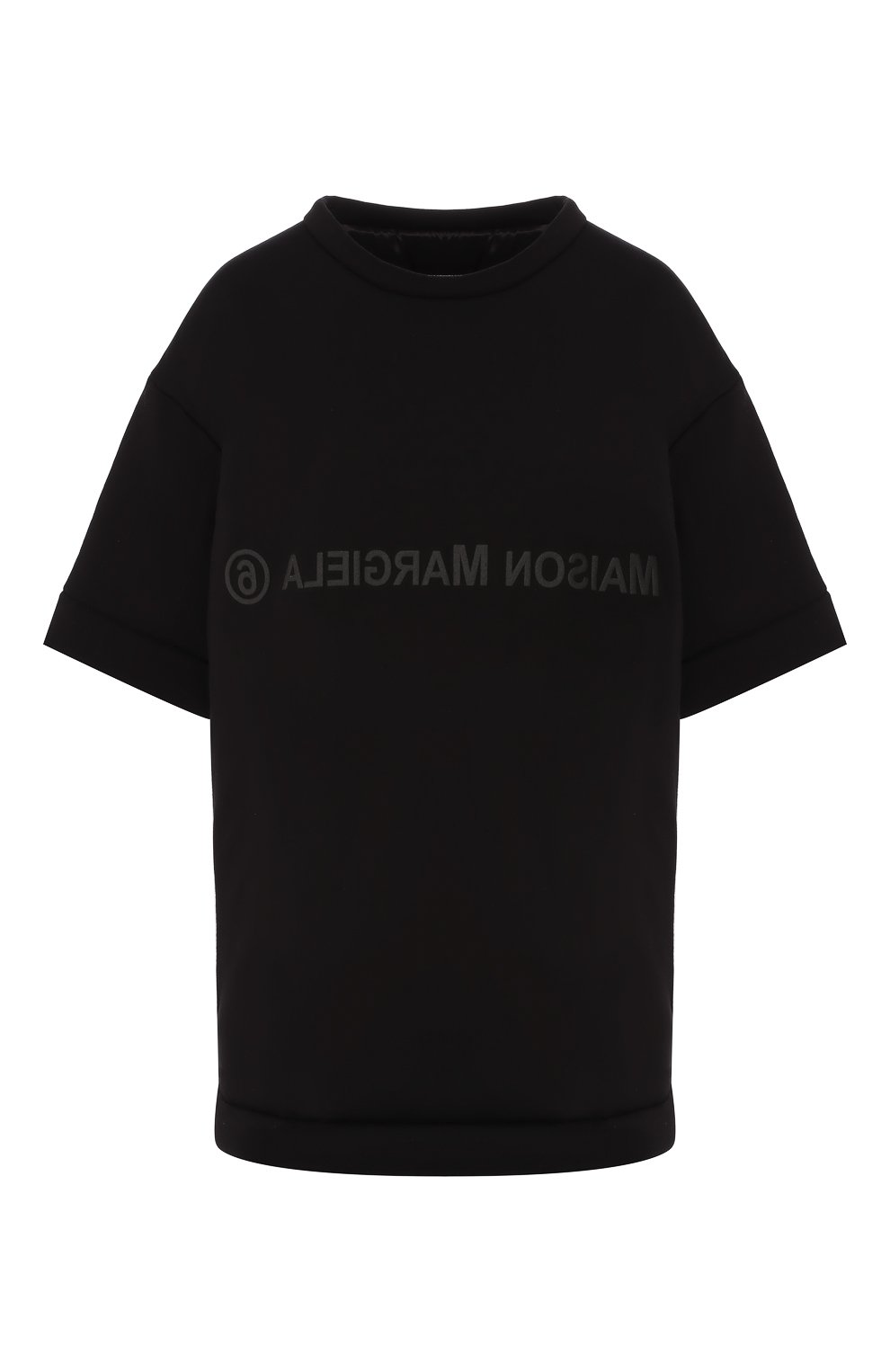 Хлопковая футболка MM6 черного цвета по цене 23800 руб., арт. S62GD0021/S21058, фото 1 Хлопковая футболка MM6, арт. S62GD0021/S21058, фото 1