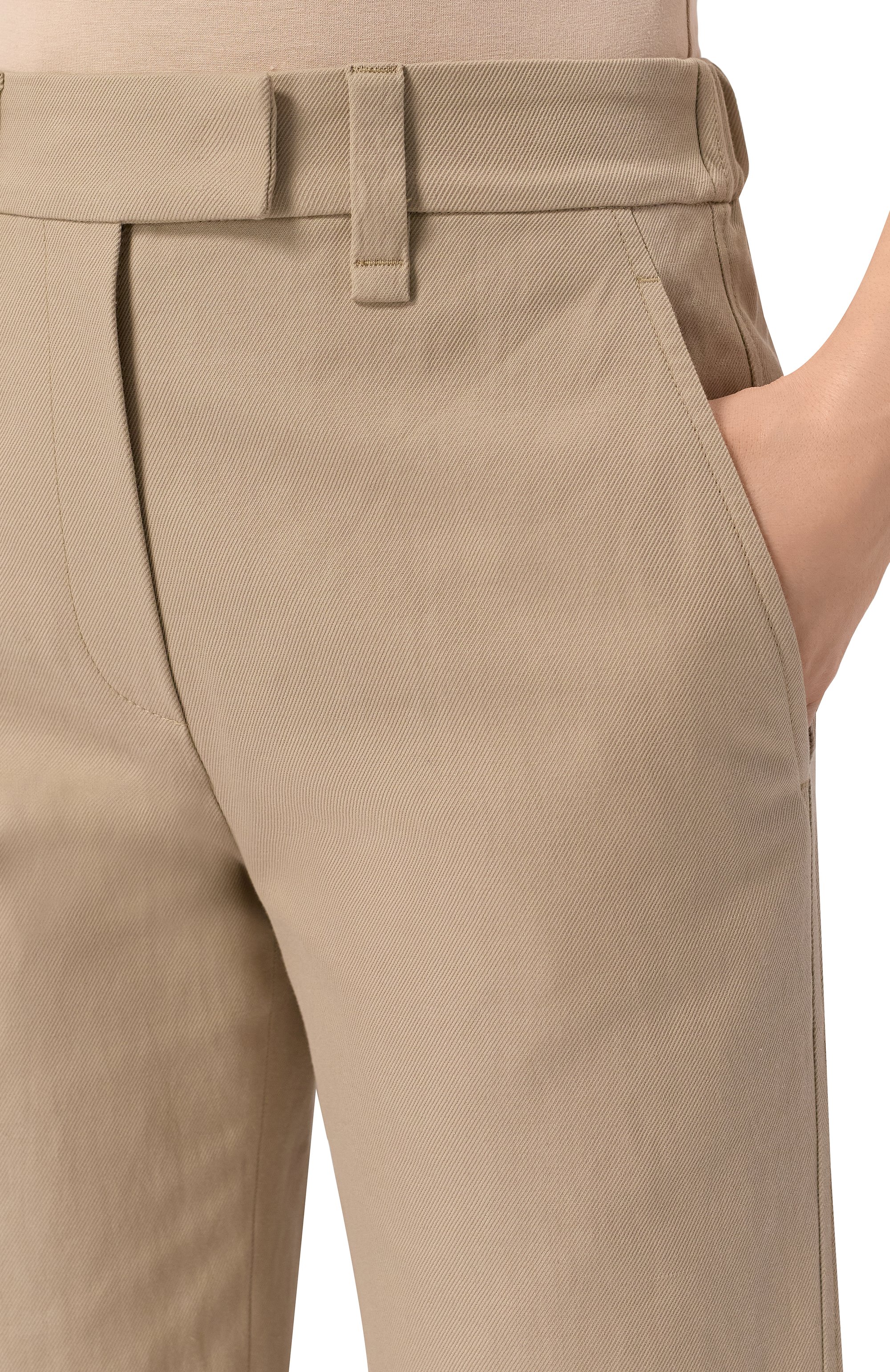 Брюки из хлопка и льна BRUNELLO CUCINELLI бежевого цвета по цене 171000 руб., арт. ML145P8833, фото 5 Брюки из хлопка и льна BRUNELLO CUCINELLI, арт. ML145P8833, фото 5