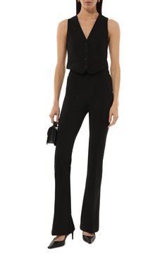Женский жилет из вискозы MSGM черного цвета, арт. 3641MDW02Y/247010 | Фото 2 (Материал подклада: Синтетический материал; Длина (верхняя одежда): Короткие; Материал сплава: Проставлено; Материал внешний: Вискоза; Драгоценные камни: Проставлено; Женское Кросс-КТ: Жилет-одежда; Стили: Классический)