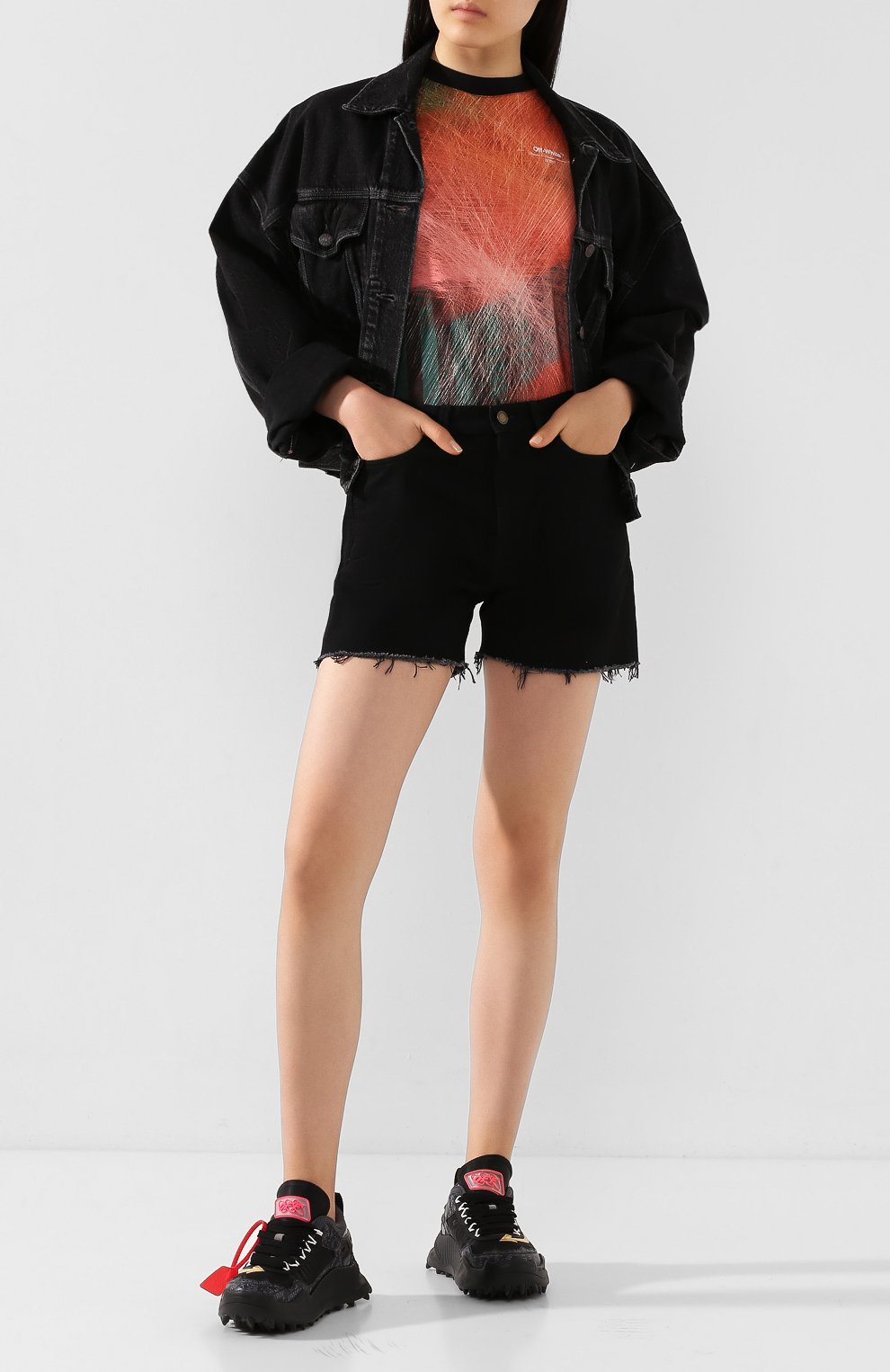 Хлопковая футболка OFF-WHITE оранжевого цвета по цене 45800 руб., арт. 0WAA049S20JER0072000, фото 2 Хлопковая футболка OFF-WHITE, арт. 0WAA049S20JER0072000, фото 2