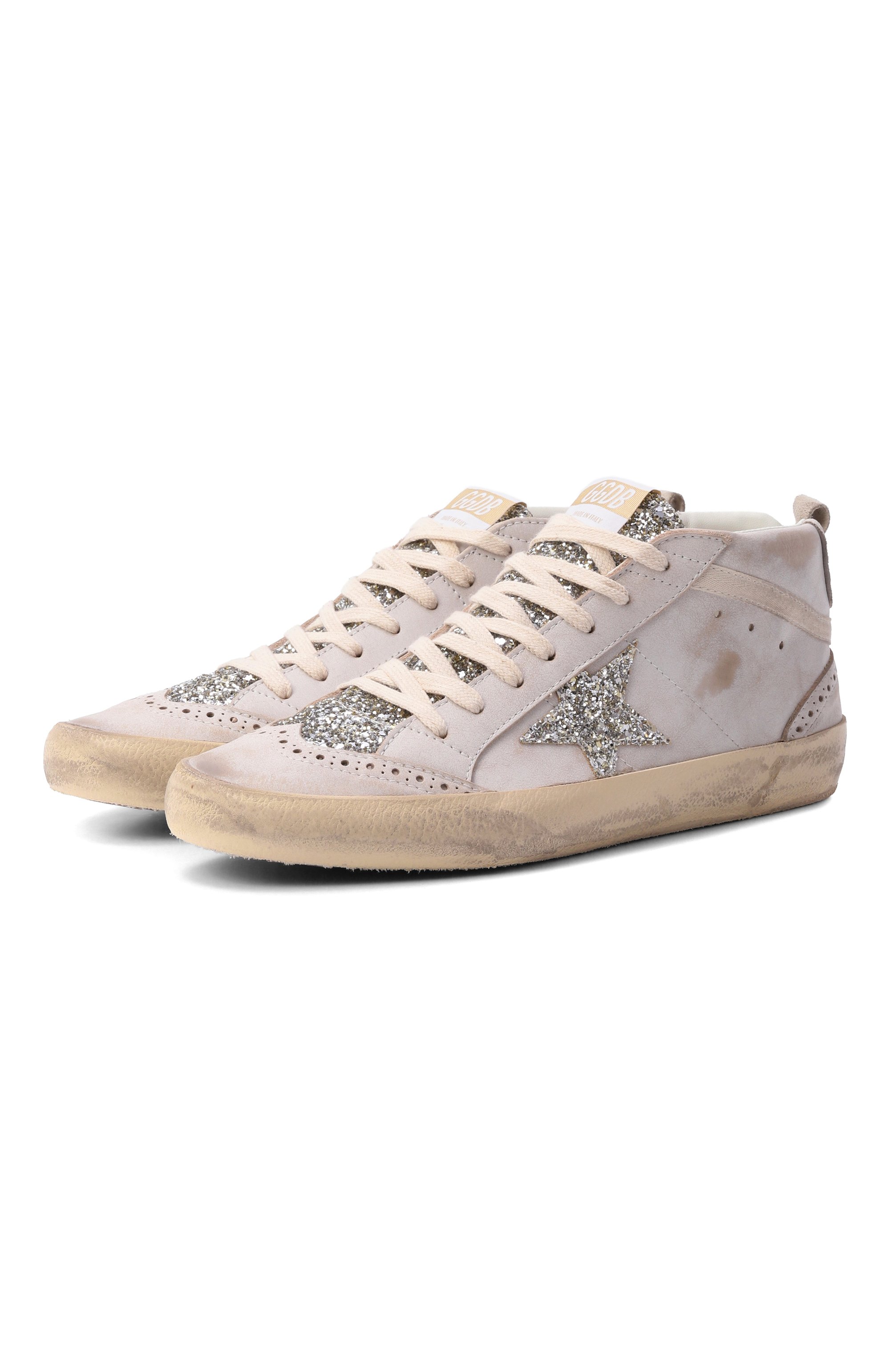 Комбинированные кеды mid star GOLDEN GOOSE DELUXE BRAND, арт. GWF00122.F008098, фото 1