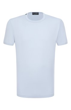 Мужская хлопковая футболка DOLCE & GABBANA светло-голубого цвета, арт. G8JX7T/FU7EQ | Фото 1 (Материал сплава: Проставлено; Драгоценные камни: Проставлено; Рукава: Короткие; Длина (для топов): Стандартные; Стили: Кэжуэл; Принт: Без принта; Материал внешний: Хлопок; Мужское Кросс-КТ: Футболка-одежда; Кросс-КТ: Джерси)