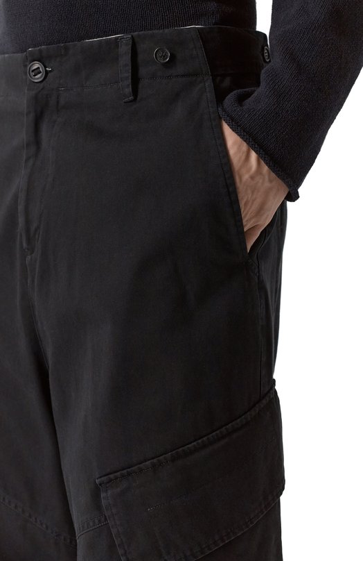 Хлопковые брюки-карго Isabel Benenato UW220S26 Чёрный  UW220S26 Фото 5