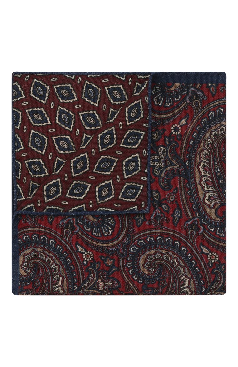 Мужской шелковый платок ZEGNA бордового цвета, арт. Z2J19A/38D | Фото 1 (Материал: Шелк, Текстиль; Нос: Не проставлено)