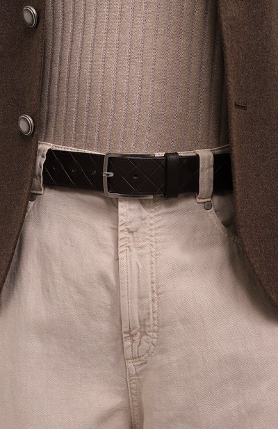 Кожаный ремень BOTTEGA VENETA темно-коричневого цвета по цене 69200 руб., арт. 609182/VCPQ3, фото 2 Кожаный ремень BOTTEGA VENETA, арт. 609182/VCPQ3, фото 2