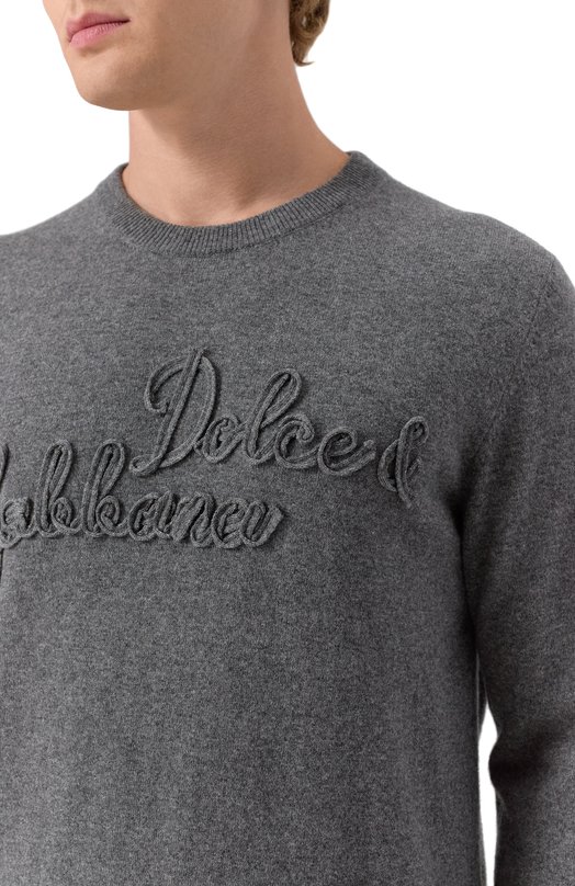 Шерстяной джемпер Dolce & Gabbana GXX01Z/JDVDE Серый  GXX01Z/JDVDE Фото 5