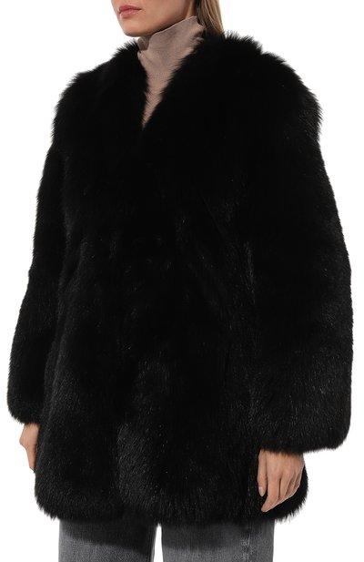 Шуба из меха арктической лисы GIULIA GURMAN черного цвета по цене 801000 руб., арт. J34085T8B, фото 3 Шуба из меха арктической лисы GIULIA GURMAN, арт. J34085T8B, фото 3