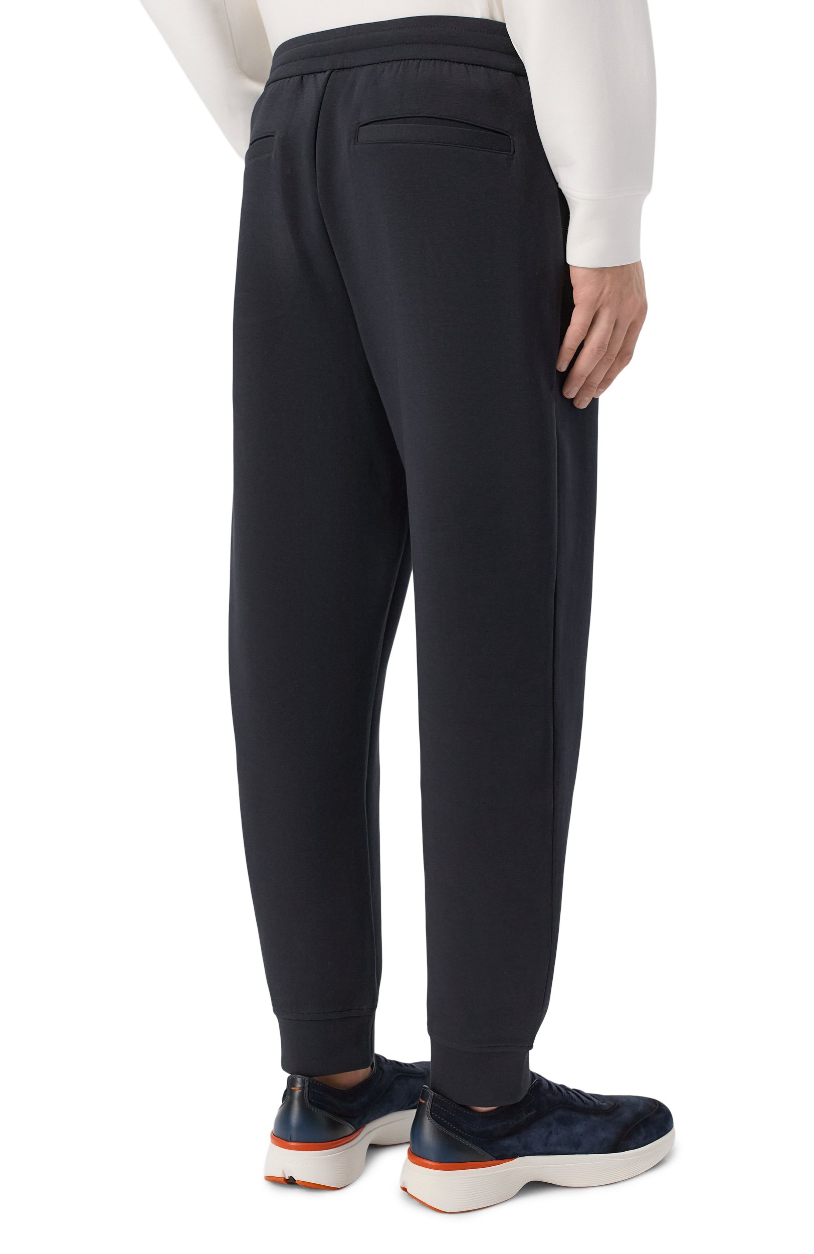 Хлопковые джоггеры EMPORIO ARMANI темно-синего цвета по цене 28650 руб., арт. EM004539/AF10013, фото 4 Хлопковые джоггеры EMPORIO ARMANI, арт. EM004539/AF10013, фото 4