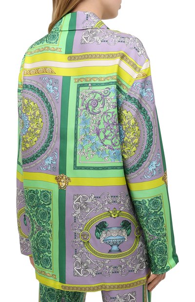 Шелковая рубашка VERSACE сиреневого цвета по цене 151000 руб., арт. AUD05056/1F00508, фото 4 Шелковая рубашка VERSACE, арт. AUD05056/1F00508, фото 4