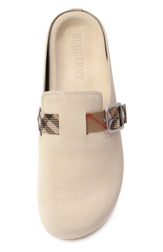 Замшевые сабо Urchin Burberry 8106057 Кремовый  8106057 Фото 6