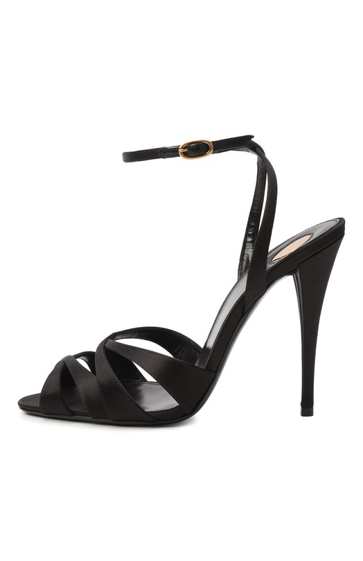 Текстильные босоножки Chandelle 110 Saint Laurent 842710/9QNA0 Чёрный  842710/9QNA0 Фото 4