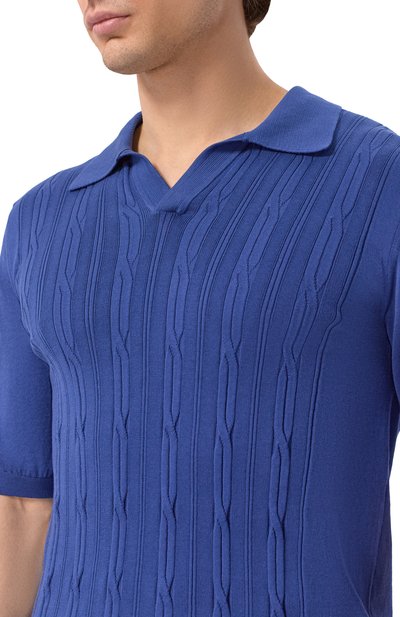 Хлопковое поло MVST синего цвета по цене 103500 руб., арт. M26.CSM.K403/FSI26, фото 5 Хлопковое поло MVST, арт. M26.CSM.K403/FSI26, фото 5