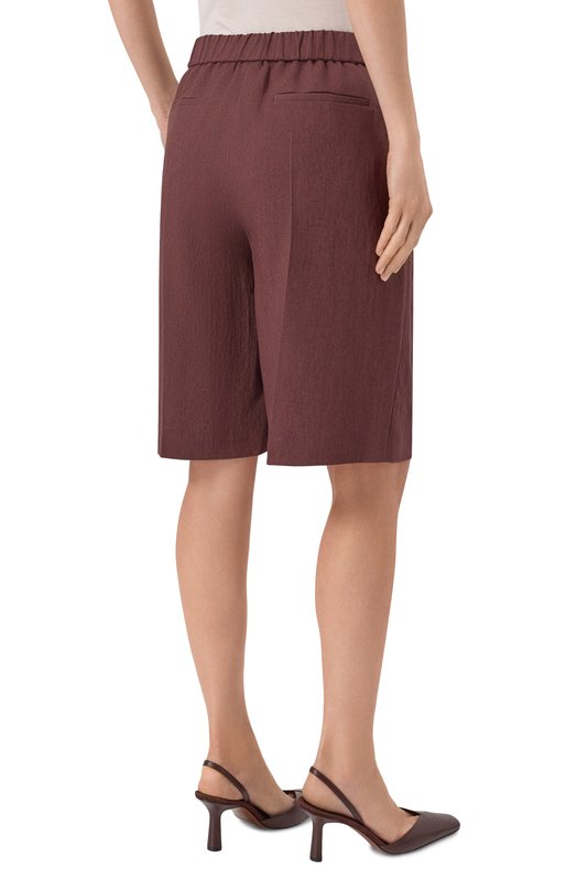 Шорты изо льна и вискозы BOSS 50557429 Коричневый  50557429 Фото 4