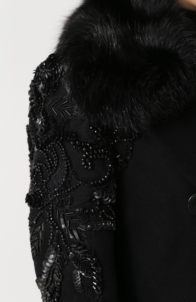 Двубортное пальто с отделкой из меха лисы и вышивкой ELIE SAAB, арт. 9034, фото 5