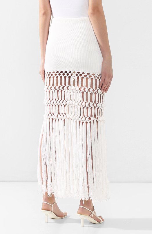 Хлопковая юбка Sonia Rykiel Кремовый, фото 4