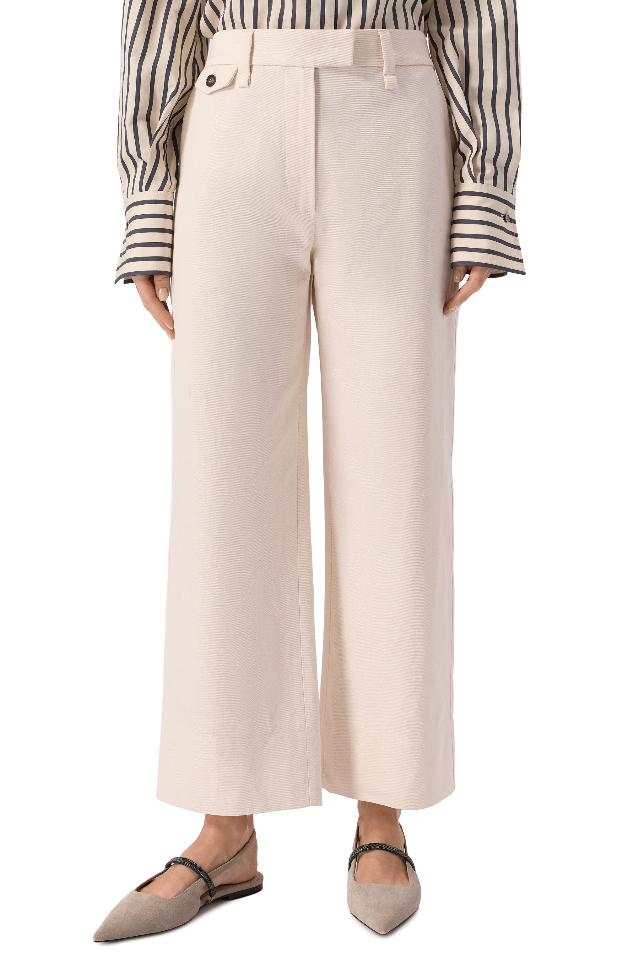 Брюки из хлопка и льна BRUNELLO CUCINELLI, арт. ML145P8833, фото 3