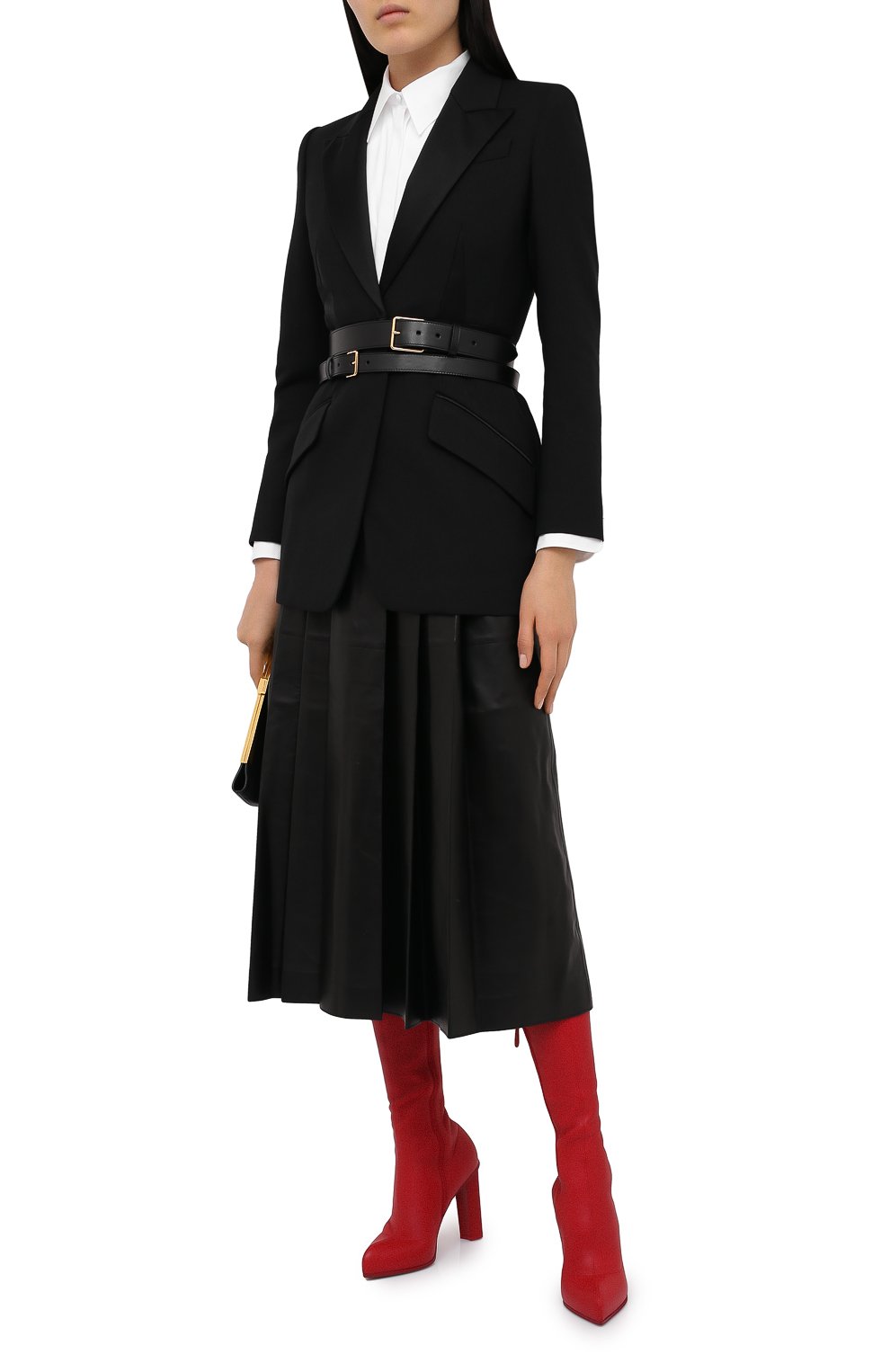 Кожаные ботфорты ALEXANDER MCQUEEN, арт. 641882/WHSS1, фото 2