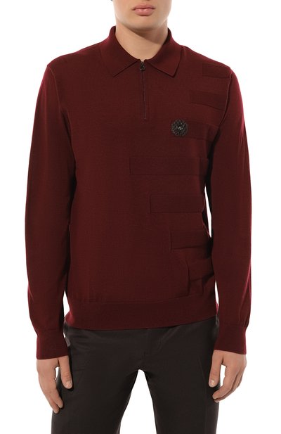 Шерстяное поло с отделкой из кожи аллигатора STEFANO RICCI, арт. KE06000AZ1/E23301/ALMIS, фото 3