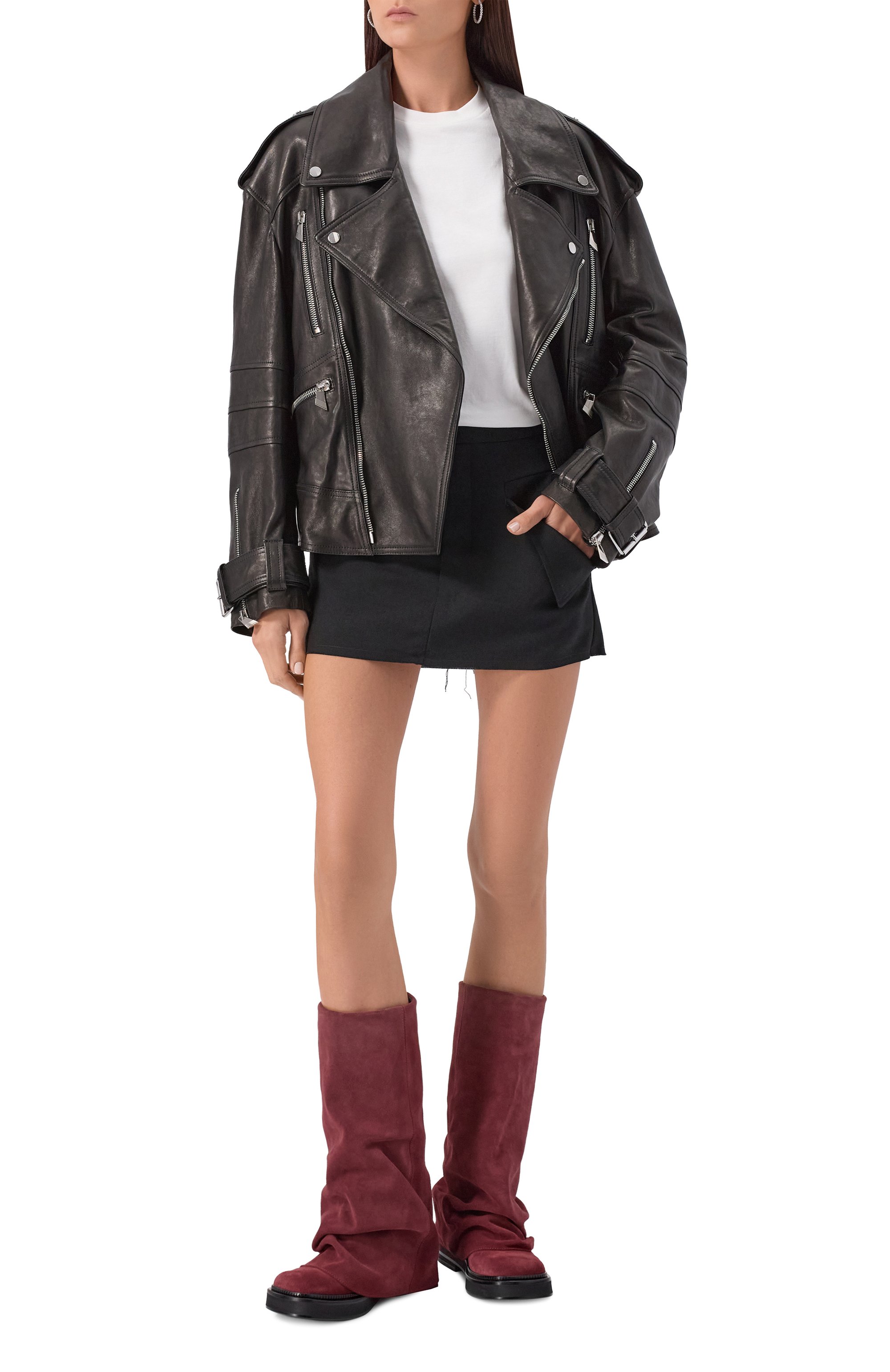 Замшевые сапоги robin THE ATTICO бордового цвета по цене 131000 руб., арт. 251WSH00798/LBT040AA, фото 3 Замшевые сапоги robin THE ATTICO, арт. 251WSH00798/LBT040AA, фото 3