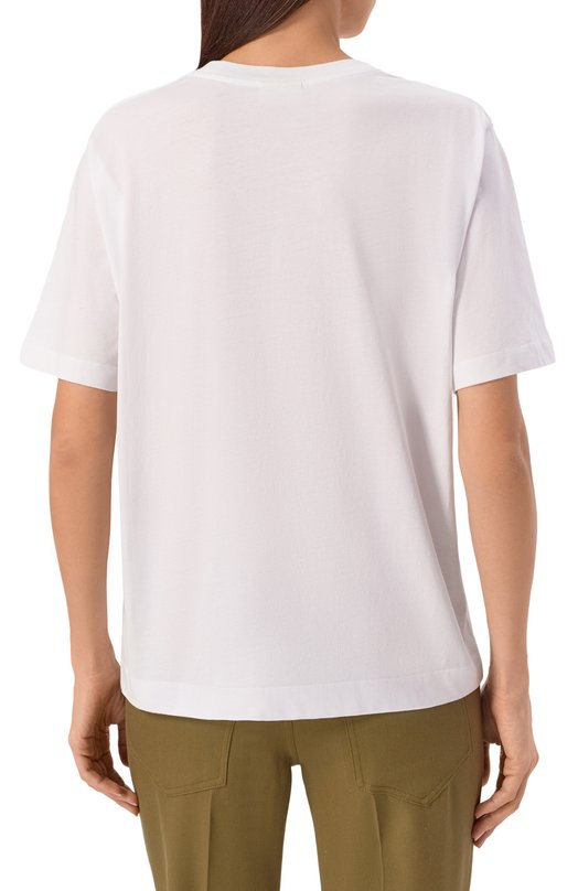 Хлопковая футболка Dries Van Noten 131100/3600 Белый  131100/3600 Фото 4