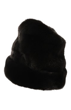 Женская шапка лилас из меха норки FURLAND черного цвета, арт. 0234400110262600000 | Фото 3 (Материал: Натуральный мех; Материал сплава: Проставлено; Нос: Не проставлено)