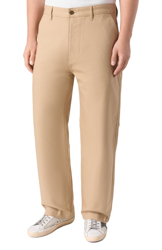 Хлопковые брюки HUGO Blue 50549708 Бежевый  50549708 Фото 3