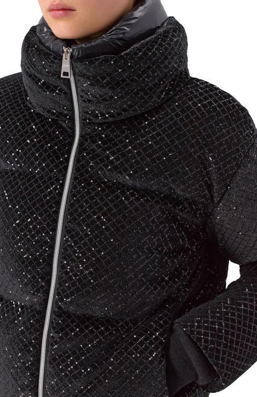 Пуховик с отделкой пайетками Herno PI002161D/12751 Чёрный  PI002161D/12751 Фото 5