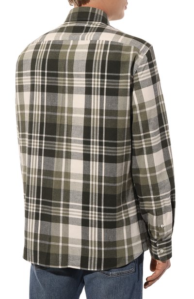 Хлопковая рубашка BRUNELLO CUCINELLI зеленого цвета по цене 64500 руб., арт. MY6150627, фото 4 Хлопковая рубашка BRUNELLO CUCINELLI, арт. MY6150627, фото 4