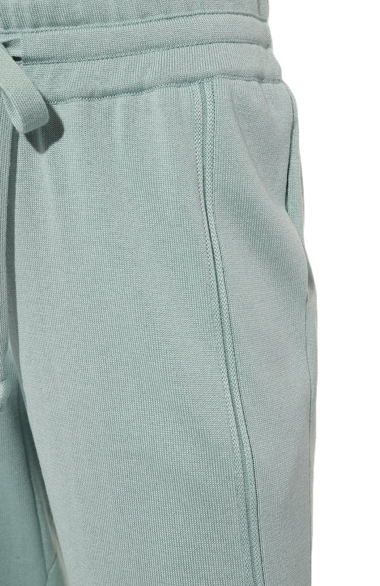 Женские брюки из шелка и кашемира FREEAGE зеленого цвета, арт. W23.PT044.6030.502 | Фото 5 (Материал внешний: Шелк; Длина (брюки, джинсы): Стандартные; Женское Кросс-КТ: Брюки-одежда; Материал сплава: Проставлено; Силуэт Ж (брюки и джинсы): Расклешенные; Драгоценные камни: Проставлено; Стили: Кэжуэл)