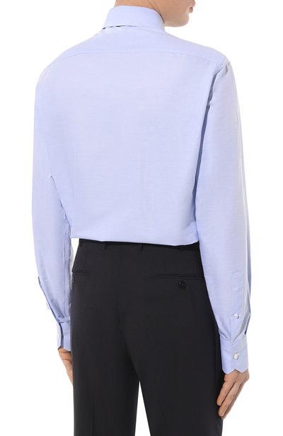 Хлопковая сорочка ZEGNA голубого цвета по цене 57750 руб., арт. CT1030/9MS0BA, фото 5 Хлопковая сорочка ZEGNA, арт. CT1030/9MS0BA, фото 5