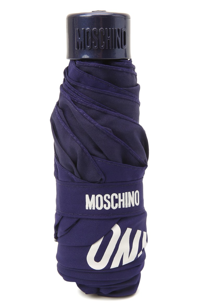 Женский складной зонт MOSCHINO синего цвета, арт. 8042-SUPERMINI | Фото 4 (Материал: Металл, Текстиль, Синтетический материал; Материал сплава: Проставлено; Нос: Не проставлено)