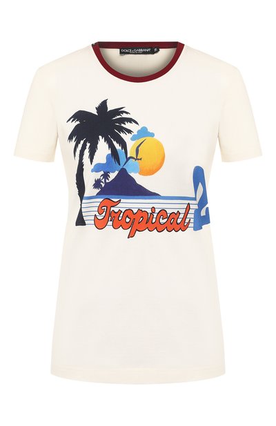 Женская хлопковая футболка DOLCE & GABBANA, арт. F8L61T/FI7SB